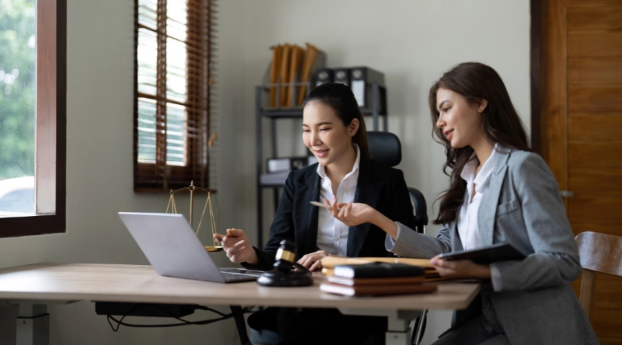 lady meeting a female lawyer