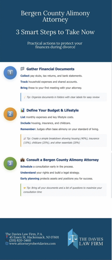 Bergen County Alimony Attorney 3 Steps