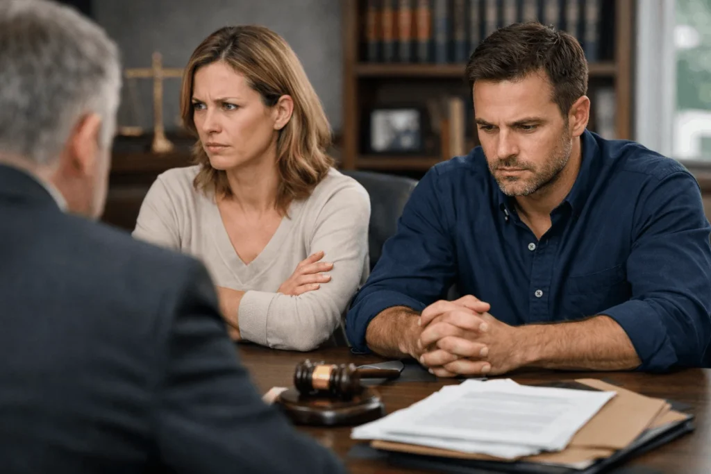 Contested Divorce Litigation Rochelle Park NJ attorney consultation scene